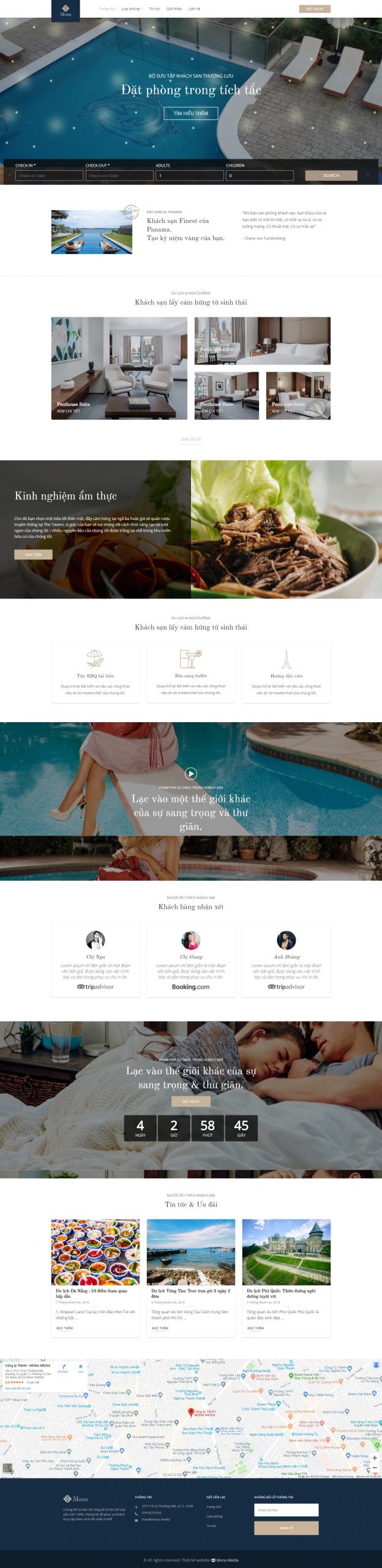 mẫu website khách sạn Luxe