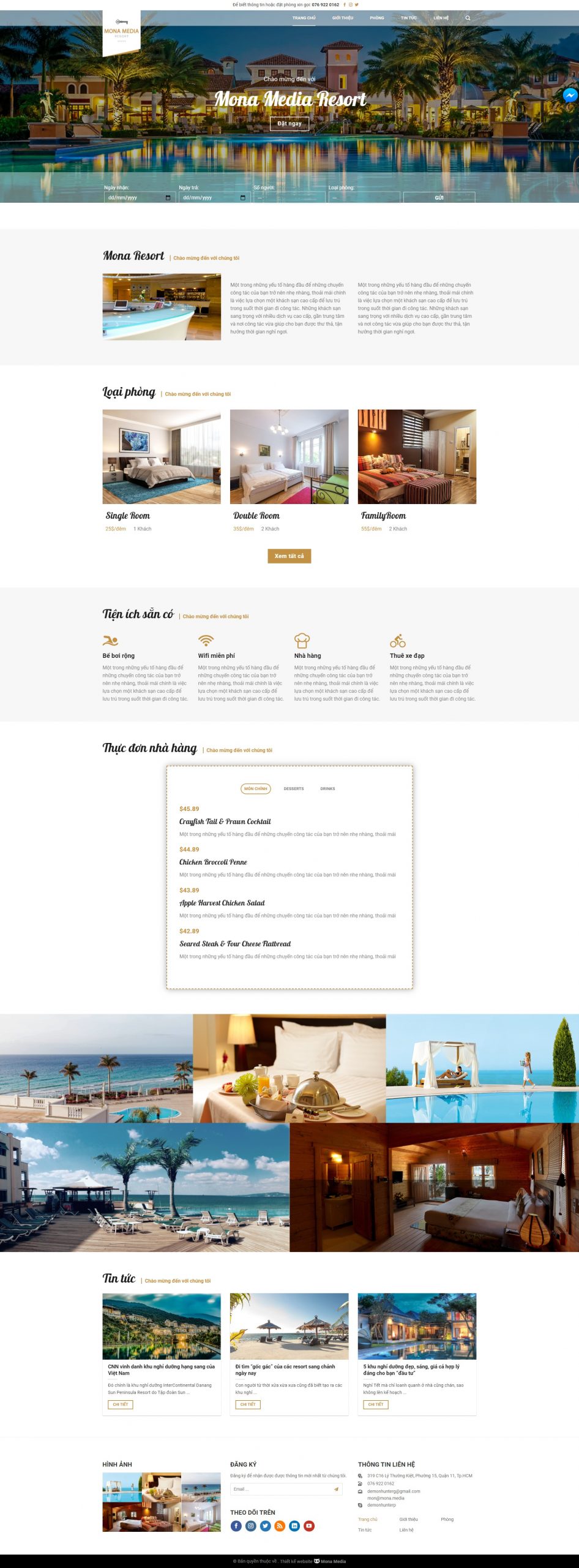 Mẫu website khách sạn Mykonos