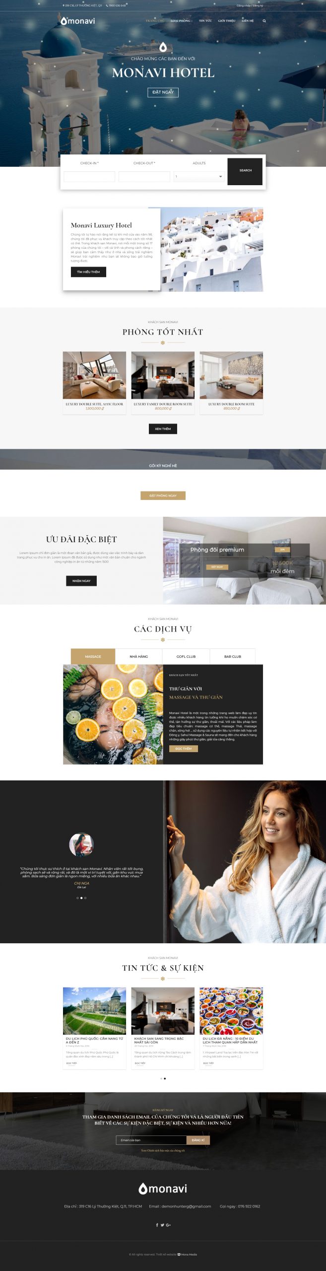 mẫu website khách sạn Nanovi