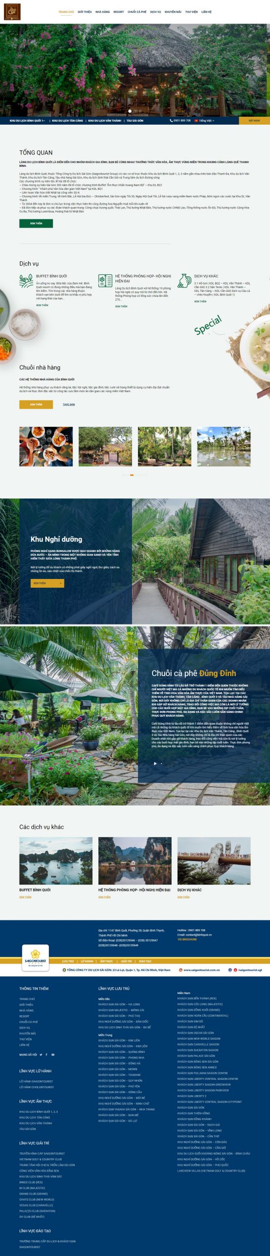Dự án website resort Bình Quới
